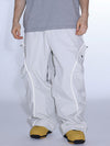 Pantalon de ski cargo ample réfléchissant à bord lumineux Gsou Snow pour homme