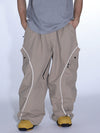Pantalon de ski cargo ample réfléchissant à bord lumineux Gsou Snow pour homme