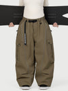 Pantalon de neige extra ample avec poches cargo réfléchissantes Wild Motion pour femme