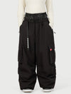 Pantalon de neige cargo ample et fonctionnel pour femme, avec ceinture utilitaire et poches multiples
