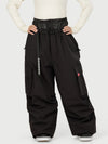Pantalon de neige cargo ample et fonctionnel pour femme, avec ceinture utilitaire et poches multiples