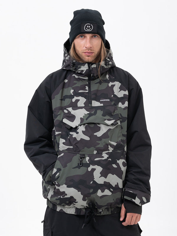 Veste de snowboard bomber camouflage Mountain Freestyle pour homme avec poche cargo