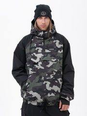 Veste de snowboard bomber camouflage Mountain Freestyle pour homme avec poche cargo
