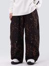 Pantalon de ski ample léopard double genou pour femme