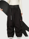 Pantalon de neige cargo ample et fonctionnel pour femme, avec ceinture utilitaire et poches multiples