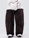 Pantalon de ski ample léopard double genou pour femme