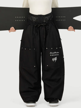 Pantalon de ski cargo utilitaire Camden Punk Rivet Street pour femme – Coupe ample et décontractée