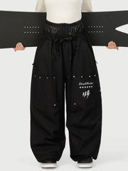 Pantalon de ski cargo utilitaire Camden Punk Rivet Street pour femme – Coupe ample et décontractée