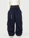 Pantalon de neige cargo ample et fonctionnel pour femme, avec ceinture utilitaire et poches multiples