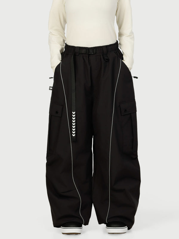 Pantalon de neige extra ample avec poches cargo réfléchissantes Wild Motion pour femme