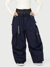 Pantalon de neige cargo ample et fonctionnel pour femme, avec ceinture utilitaire et poches multiples