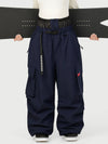 Pantalon de neige cargo ample et fonctionnel pour femme, avec ceinture utilitaire et poches multiples