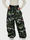 Pantalon de neige cargo ample et fonctionnel pour femme, avec ceinture utilitaire et poches multiples