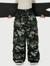 Pantalon de neige cargo ample et fonctionnel pour femme, avec ceinture utilitaire et poches multiples