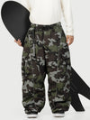 Pantalon de neige extra ample Wild Motion pour homme, avec poches cargo réfléchissantes.
