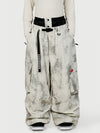 Pantalon de neige cargo ample et fonctionnel pour femme, avec ceinture utilitaire et poches multiples