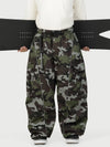 Pantalon de neige extra ample Wild Motion pour homme, avec poches cargo réfléchissantes.