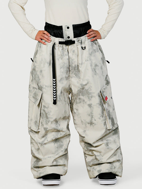 Pantalon de neige cargo ample et fonctionnel pour femme, avec ceinture utilitaire et poches multiples