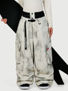 Pantalon de neige cargo ample et fonctionnel pour femme, avec ceinture utilitaire et poches multiples