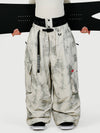 Pantalon de neige cargo ample et fonctionnel pour femme, avec ceinture utilitaire et poches multiples