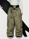 Pantalon de neige cargo ample et fonctionnel pour femme, avec ceinture utilitaire et poches multiples