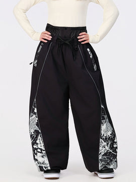 Pantalon de jogging ample pour femme, style jogging, avec empiècements et bandes réfléchissantes, style graffiti, couleur Hyper Flux.