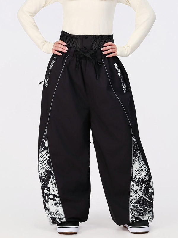 Pantalon de jogging ample pour femme, style jogging, avec empiècements et bandes réfléchissantes, style graffiti, couleur Hyper Flux.