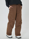 Pantalon de ski ample à poches cargo pour femme, style montagne chic