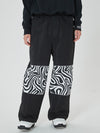 Pantalon de neige cargo Swaggy Knee pour femme avec empiècements graphiques réfléchissants