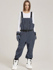 Salopette isolée GlacierGlow pour femme, pantalon en denim