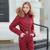 Combinaison de ski une pièce pour femme Katze Creek Down Suits avec bordure en fausse fourrure amovible