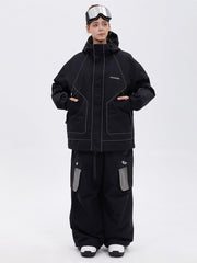 Ensemble veste de ski réfléchissante NightRide Chill pour femme et pantalon cargo ample