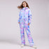 Women's Colorful Fancy Print One Piece Ski Jumpsuit Winter Snowsuits
