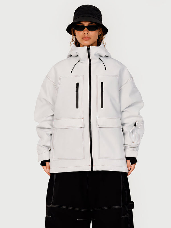 Veste de ski UrbanCraft Street Utility Freestyle pour femme – Capuche réfléchissante et design inspiré des vêtements de travail