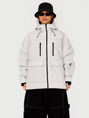 Veste de ski UrbanCraft Street Utility Freestyle pour femme – Capuche réfléchissante et design inspiré des vêtements de travail