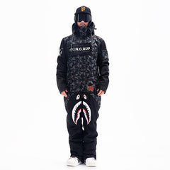 Combinaisons de snowboard monoblocs pour hommes PINGUP P-40 Fighter & Shark
