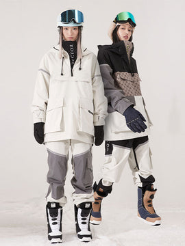Veste anorak d'hiver unisexe réfléchissante et colorée pour femme et snowboard Vector