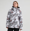 Veste de snowboard d'hiver imperméable à imprimé coloré SMN Mountain Freeze pour femme