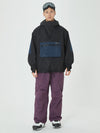 Veste bomber d'hiver ample pour homme avec poches cargo stylées et pantalon de snowboard