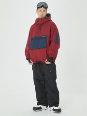 Veste bomber d'hiver ample pour homme avec poches cargo stylées et pantalon de snowboard