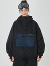 Veste bomber d'hiver ample pour femme, style snowboard, avec grande poche cargo.
