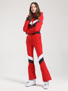 Combinaison de ski Gsou Snow Retro à rayures en V pour femme