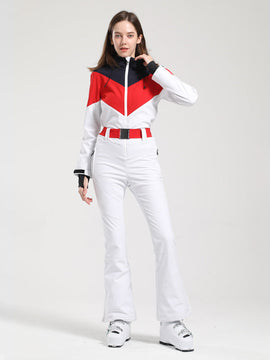 Combinaison de ski Gsou Snow Retro Color-Blocked Flare pour femme