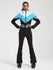 Combinaison de ski une pièce Gsou Snow rétro pour femme, à ceinture et coupe évasée color-block.