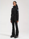 Combinaison de ski une pièce Gsou Snow Classic pour femme, coupe évasée et ceinture