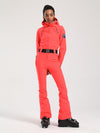 Combinaison de ski une pièce Gsou Snow Classic pour femme, coupe évasée et ceinture