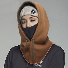 Capuche unisexe en polaire, masque de ski/snowboard, chauffe-tête