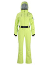 Combinaison de ski une pièce Gsou Snow Classic pour femme, coupe évasée et ceinture