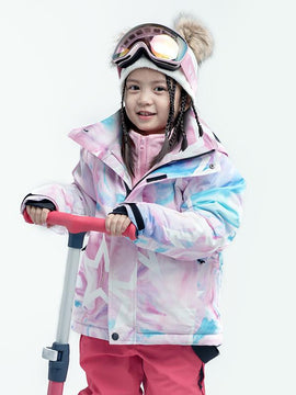 Veste de neige isolante d'hiver colorée pour fille (illustration vectorielle)