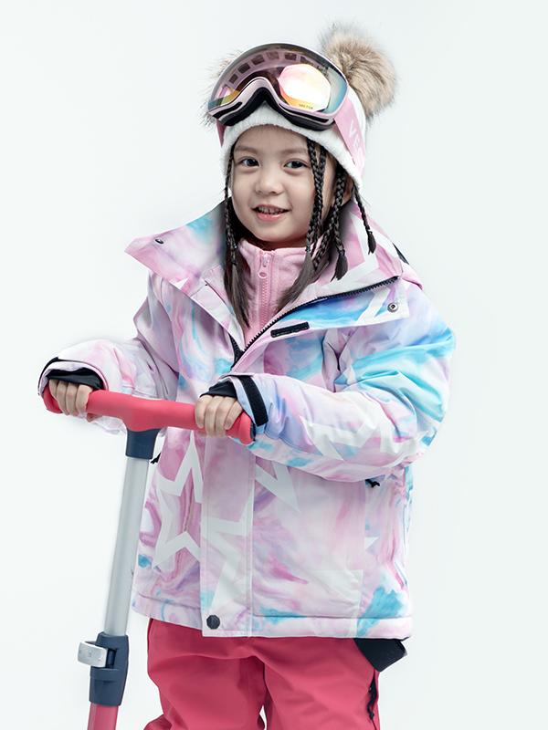 Veste de neige isolante d'hiver colorée pour fille (illustration vectorielle)